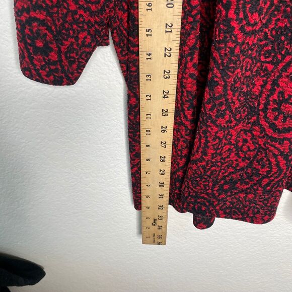 Catherines womens 3/4 sleeve red blouse top career artsy round neck office 4X - Picture 5 of 7